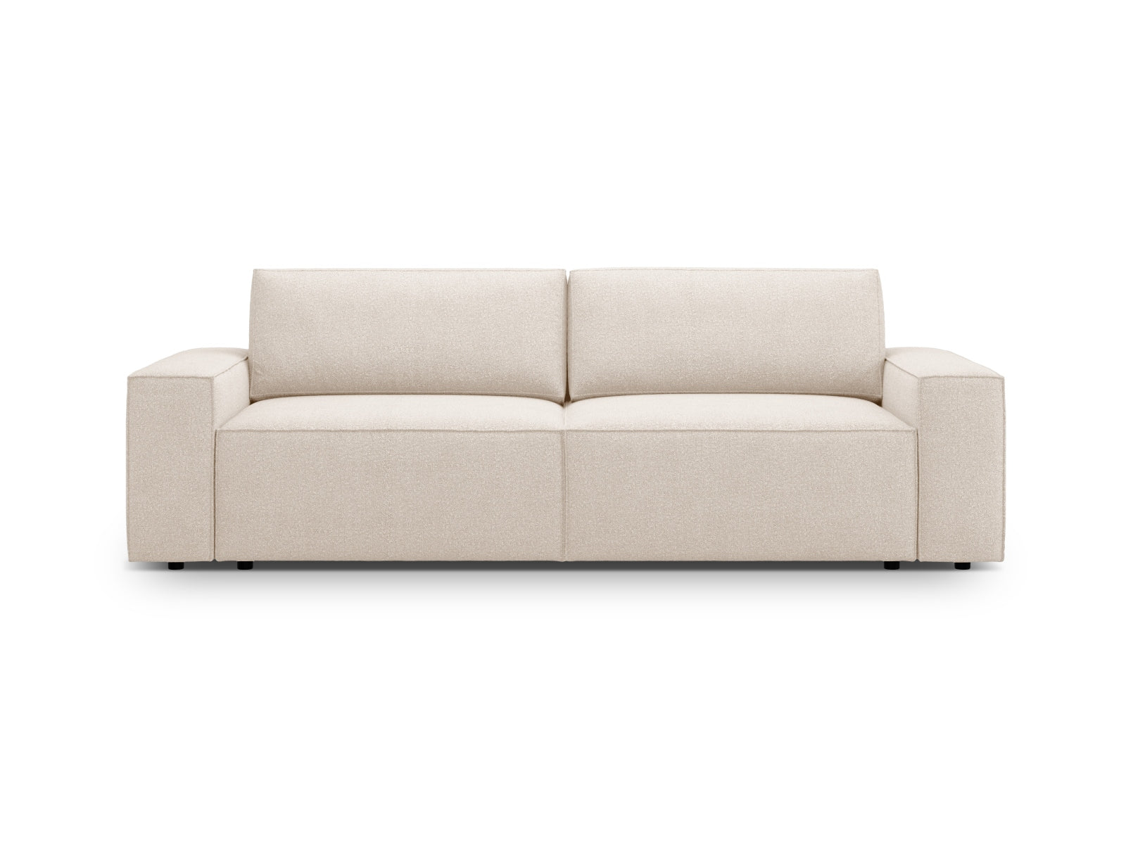 Jodie Boucle Sofa mit Schlaffunktion und Stauraumbox 3 Sitzer in Beige-Baloo präsentiert im Onlineshop von KAQTU Design AG. Bettsofa ist von Micadoni