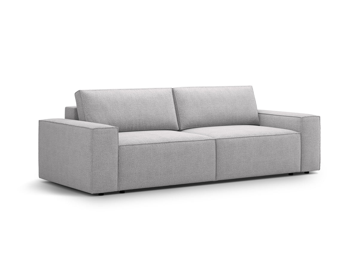 Jodie Boucle Sofa mit Schlaffunktion und Stauraumbox 3 Sitzer in Light Grey-Baloo präsentiert im Onlineshop von KAQTU Design AG. Bettsofa ist von Micadoni