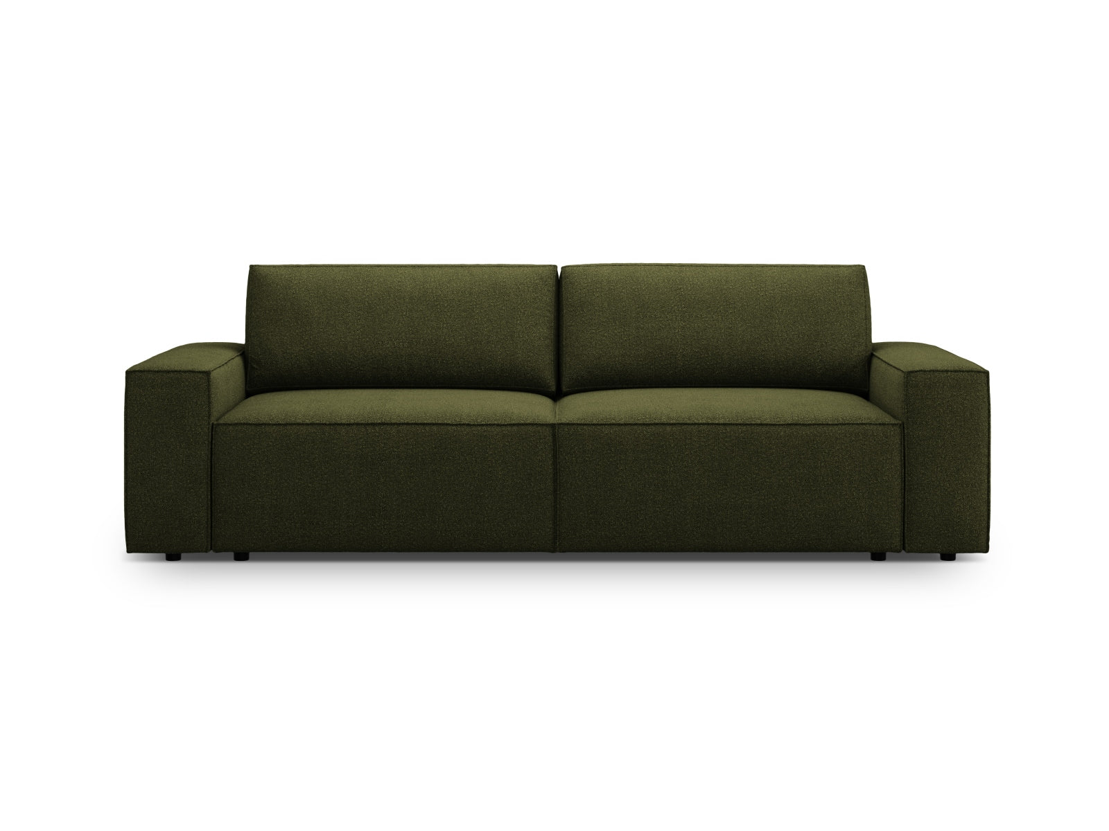 Jodie Boucle Sofa mit Schlaffunktion und Stauraumbox 3 Sitzer in Dark Olive Green-Baloo präsentiert im Onlineshop von KAQTU Design AG. Bettsofa ist von Micadoni