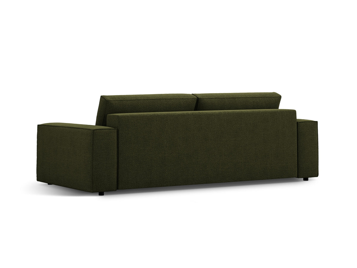 Jodie Boucle Sofa mit Schlaffunktion und Stauraumbox 3 Sitzer in Dark Olive Green-Baloo präsentiert im Onlineshop von KAQTU Design AG. Bettsofa ist von Micadoni