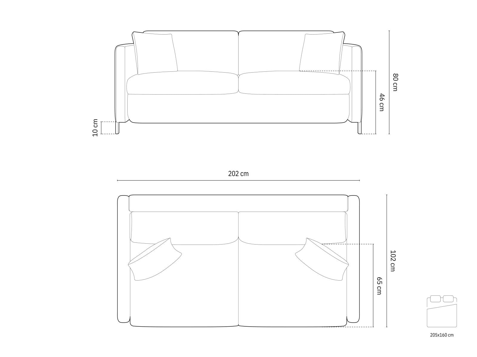 Stylisches 3-Sitzer Bettsofa Gloria von Micadoni in ansprechendem Blau, perfekt für Wohnräume und als komfortable Schlaflösung.