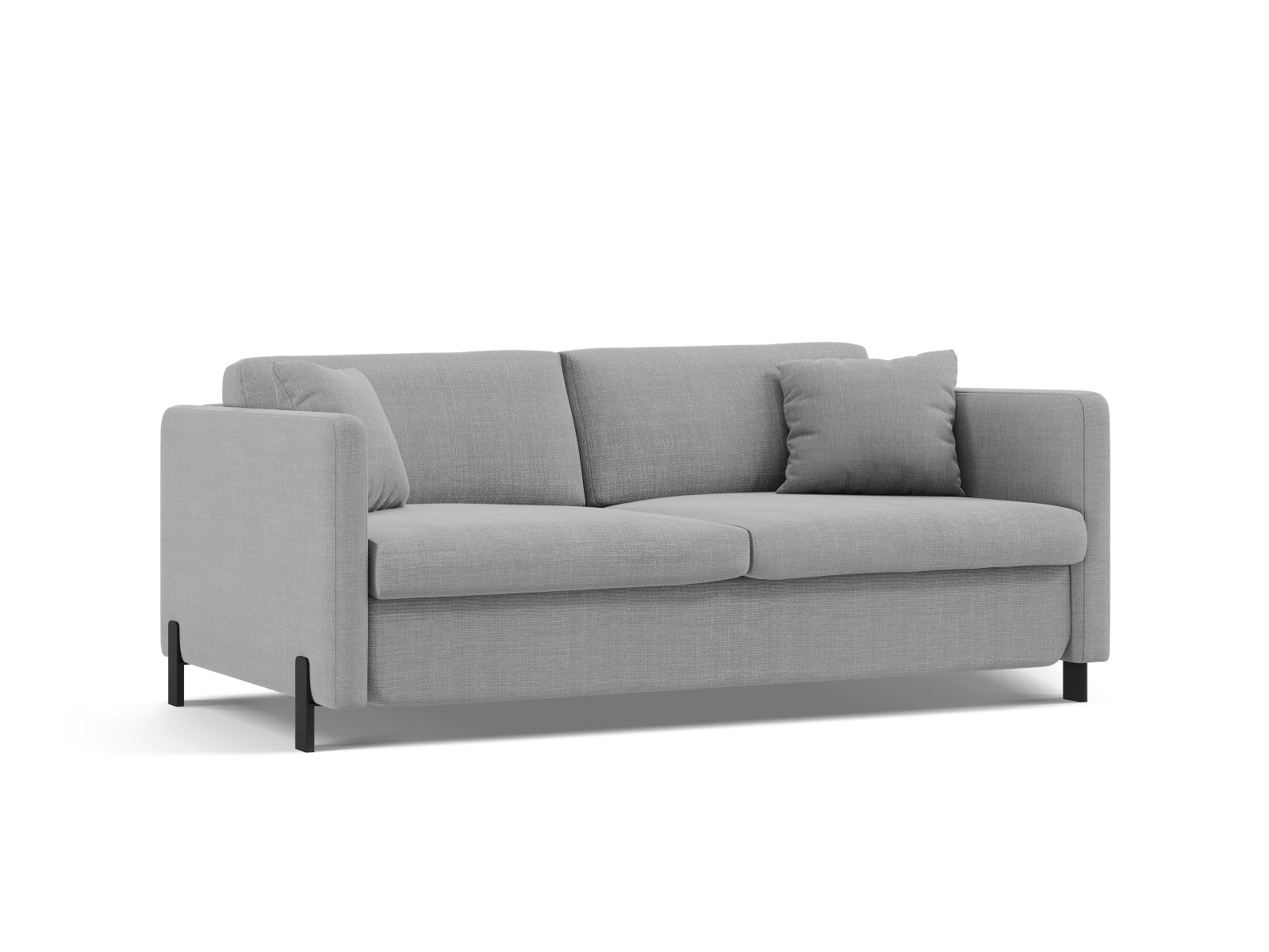 Modernes hellgraues 3-Sitzer Sofa Gloria von Micadoni, vielseitig einsetzbar mit praktischer Schlaffunktion für Gästeübernachtungen.