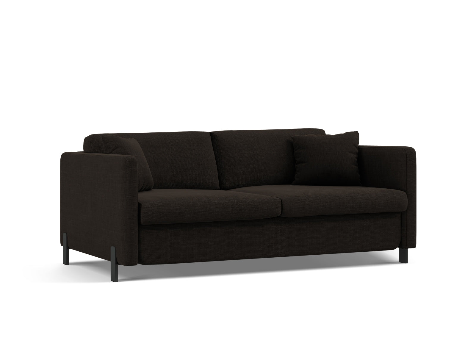 Modernes 3-Sitzer Bettsofa Gloria in edlem Dunkelgrau, perfekt für entspannte Abende und als Schlafgelegenheit für Gäste.