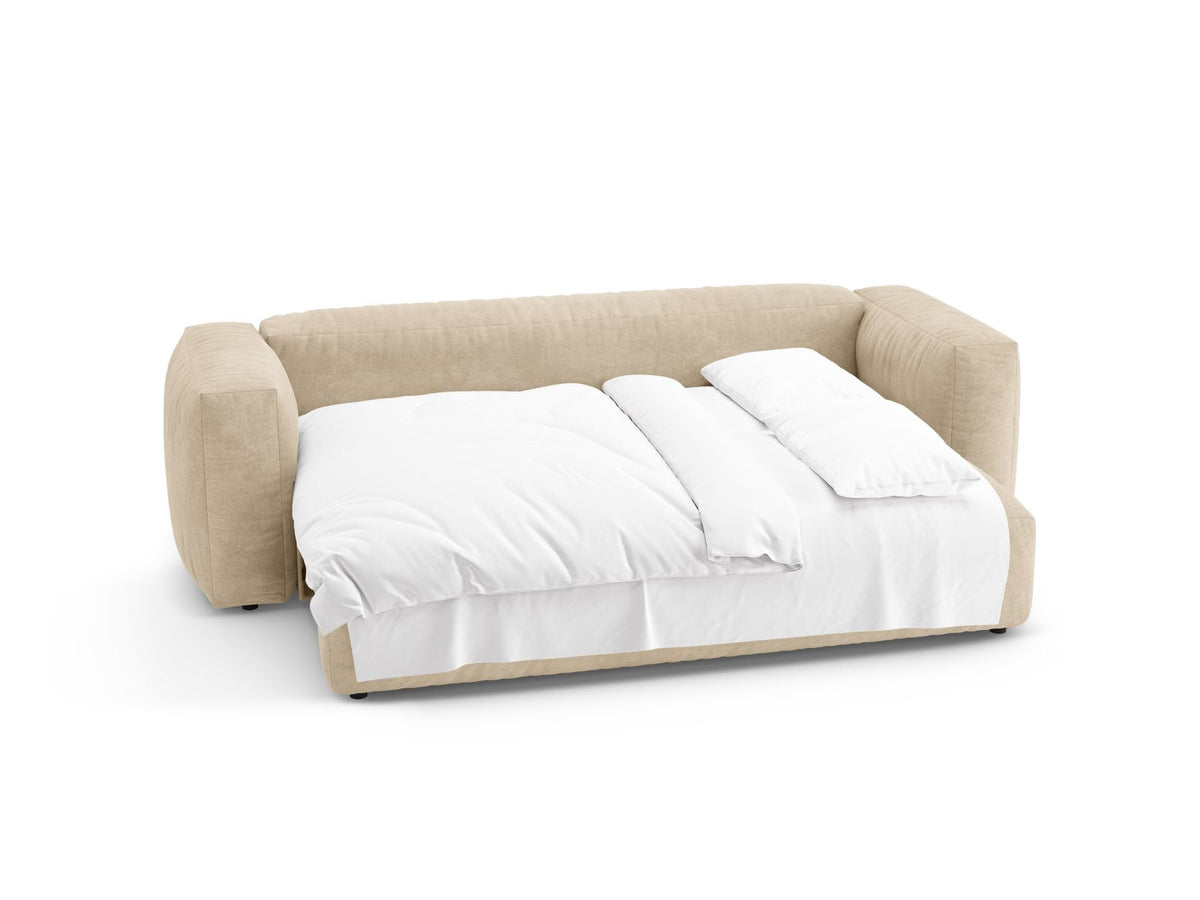 3-Sitzer Sofa mit Schlaffunktion Martina in Light Beige-Vogue präsentiert im Onlineshop von KAQTU Design AG. Bettsofa ist von Micadoni