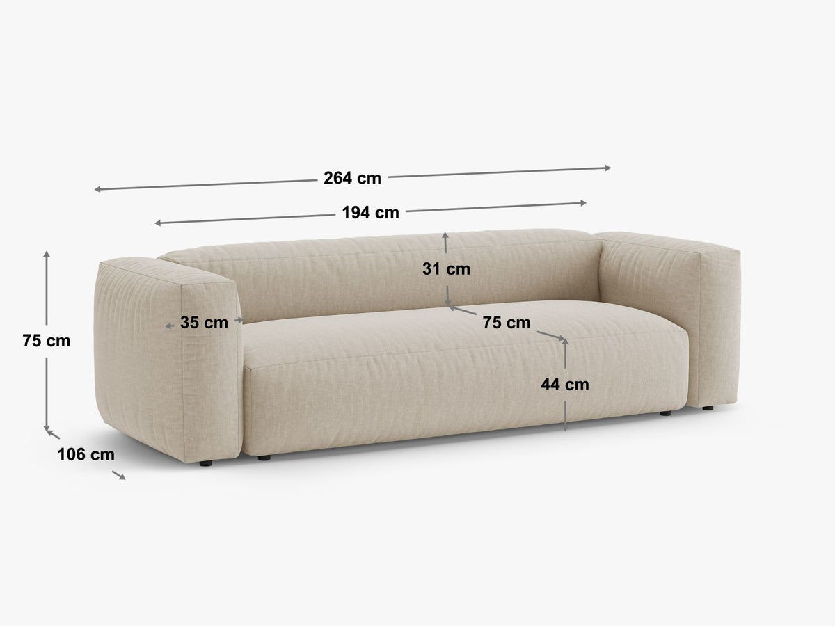 3-Sitzer Sofa mit Schlaffunktion Martina in Grey-Vogue präsentiert im Onlineshop von KAQTU Design AG. Bettsofa ist von Micadoni