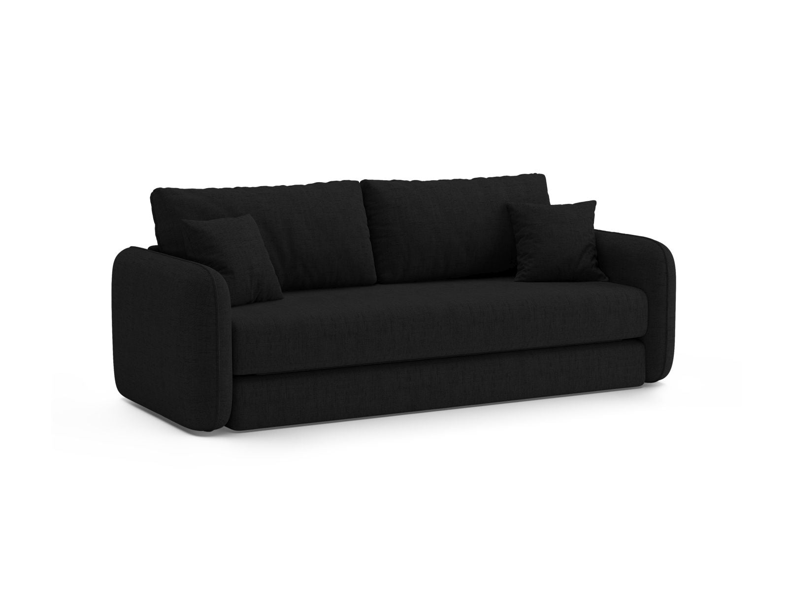 Elegantes 3-Sitzer Bettsofa Dormi von Micadoni in stilvollem Schwarz, ideal für Wohnräume und Gästezimmer.