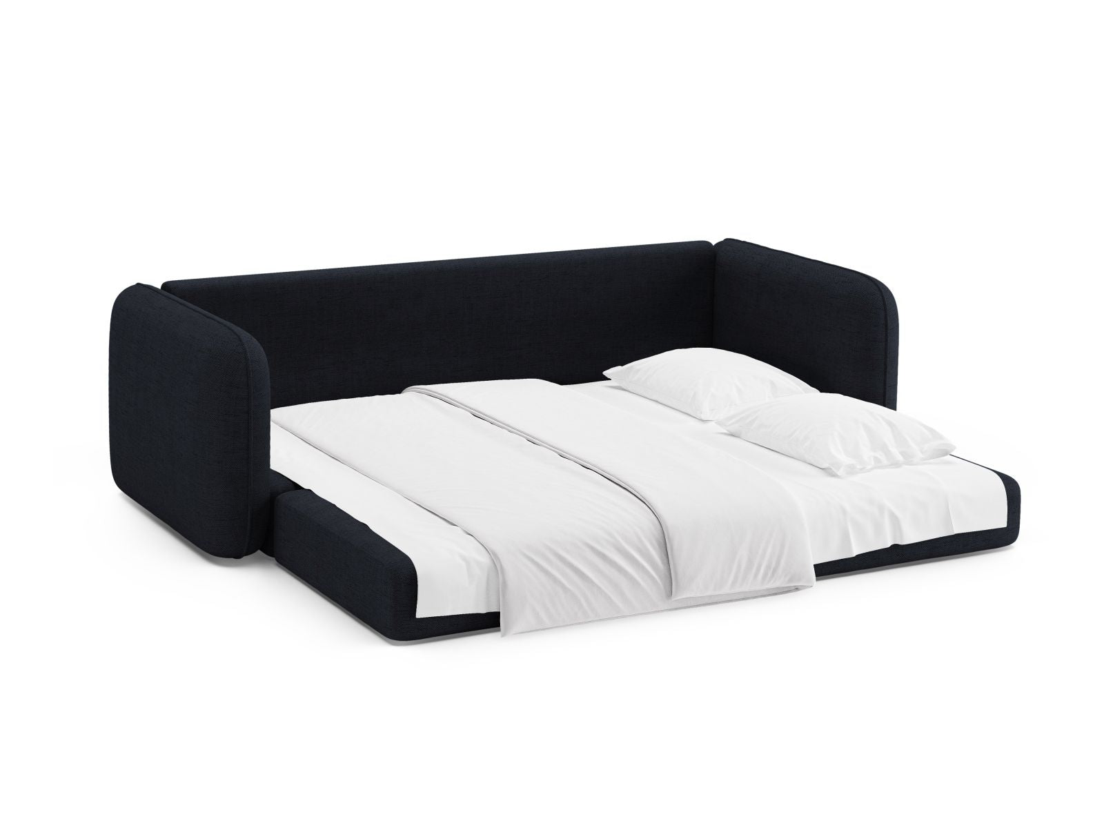 Elegantes 3-Sitzer Bettsofa Dormi in Royal Blue, perfekt für gemütliche Abende und als komfortable Schlafgelegenheit für Gäste.