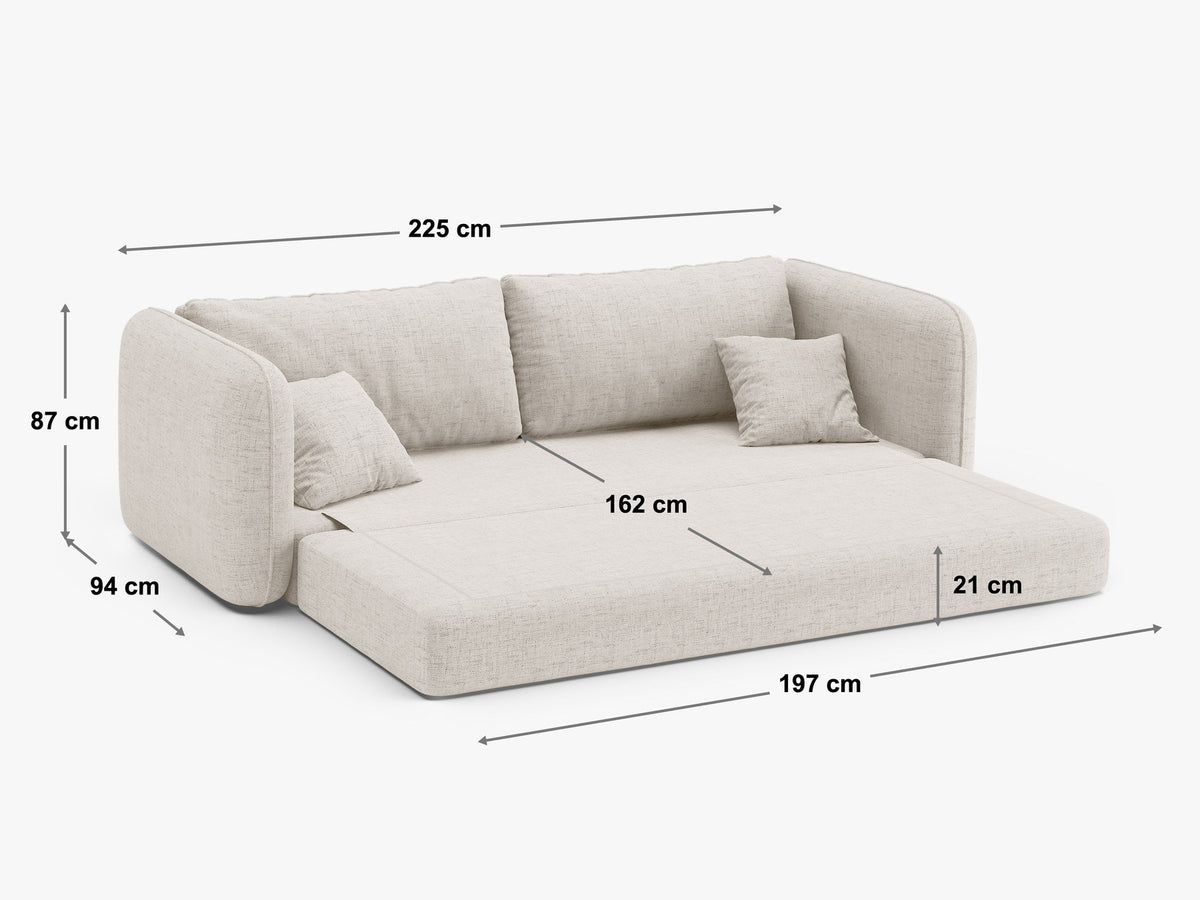 3-Sitzer Sofa mit Schlaffunktion Dormi in Light Grey-Moly präsentiert im Onlineshop von KAQTU Design AG. Bettsofa ist von Micadoni