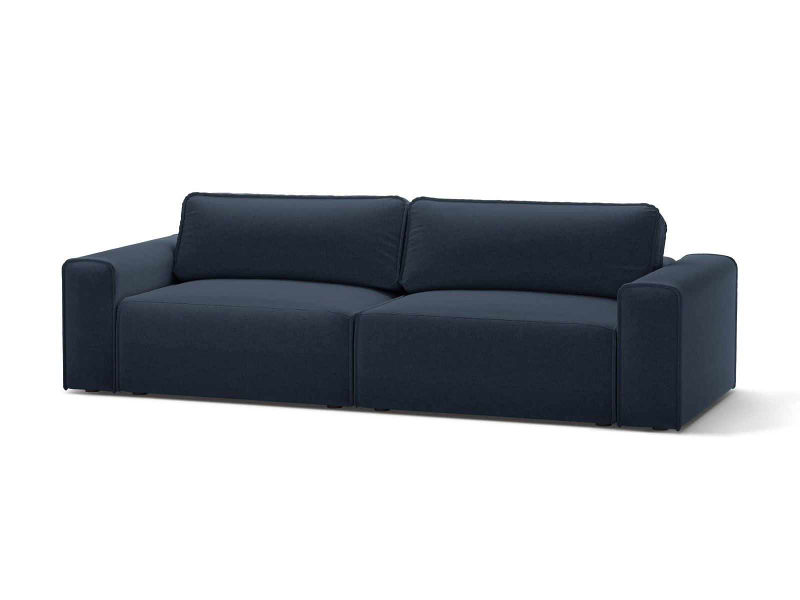 Elegantes 3-Sitzer Sofa Victor in Royal Blue mit praktischer Schlaffunktion und integriertem Stauraum, ideal für jedes Wohnzimmer.