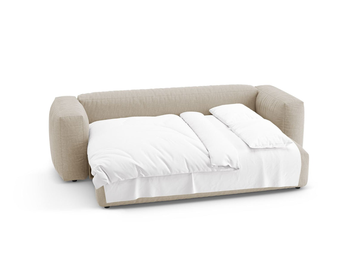3-Sitzer Sofa mit Schlaffunktion Martina in Light Beige-Boston präsentiert im Onlineshop von KAQTU Design AG. Bettsofa ist von Micadoni