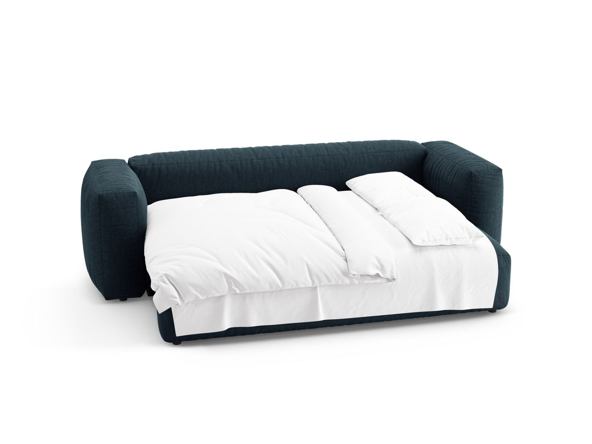 3-Sitzer Sofa mit Schlaffunktion Martina in Blue Jeans-Boston präsentiert im Onlineshop von KAQTU Design AG. Bettsofa ist von Micadoni