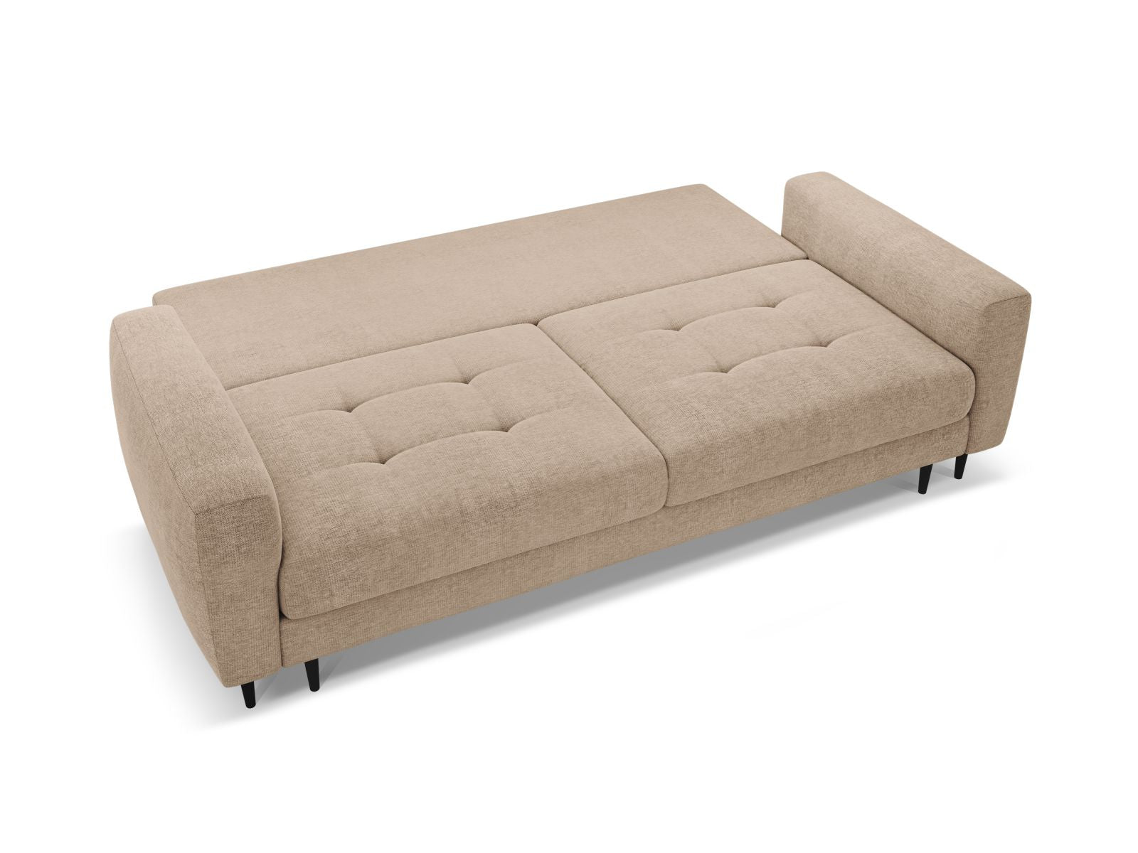 Modernes 3-Sitzer Sofa Bemy von Micadoni, ideal für Gästeübernachtungen und mit praktischem Stauraum für mehr Ordnung.