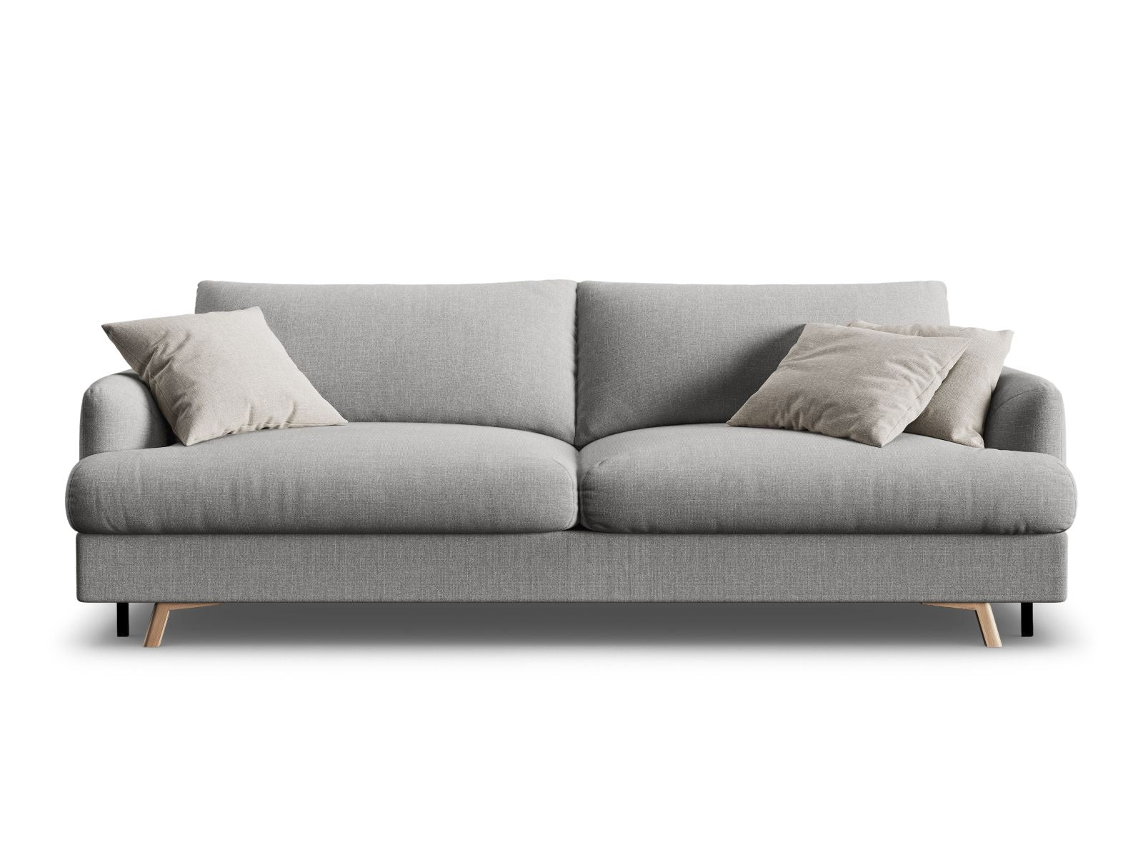 3-Sitzer Sofa Naomi mit Schlaffunktion und Stauraum in Ash Melange-Liberty präsentiert im Onlineshop von KAQTU Design AG. Bettsofa ist von Micadoni