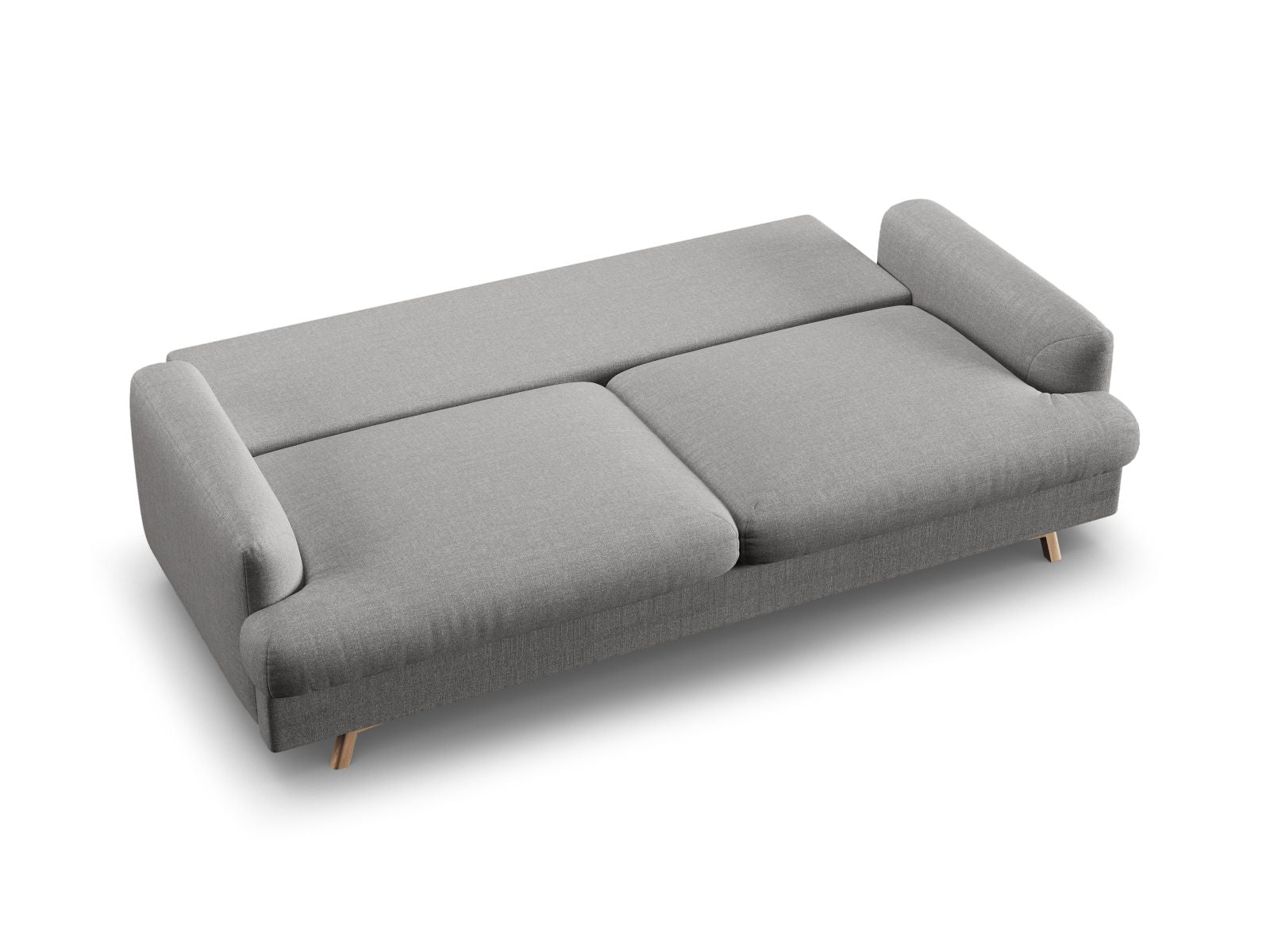 Stylisches 3-Sitzer Sofa Naomi in zeitlosem Design, ausgestattet mit Schlaffunktion und cleverem Stauraum für mehr Komfort im Wohnzimmer.
