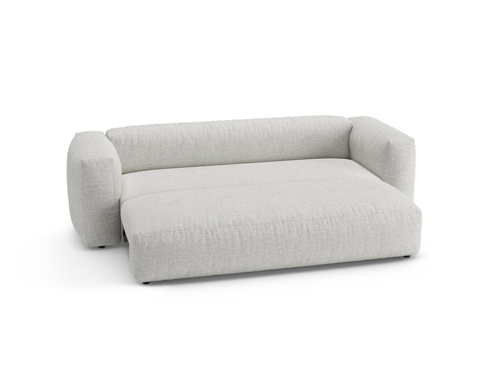Elegantes 3-Sitzer Sofa Martina in Grau-Beige, ideal für entspannte Stunden und als funktionales Schlafsofa von Micadoni.