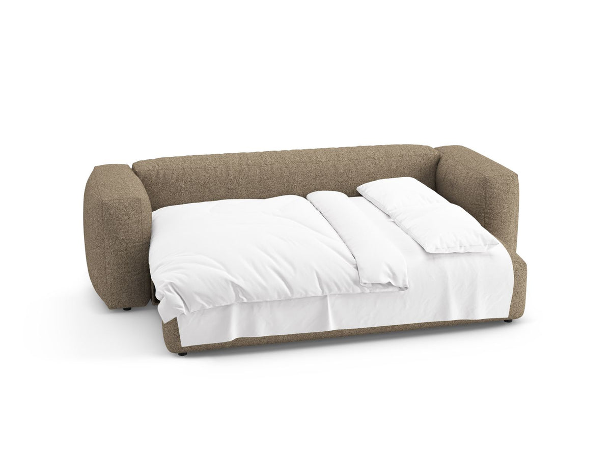 3-Sitzer Sofa mit Schlaffunktion Martina in Cappuccino-Monet präsentiert im Onlineshop von KAQTU Design AG. Bettsofa ist von Micadoni