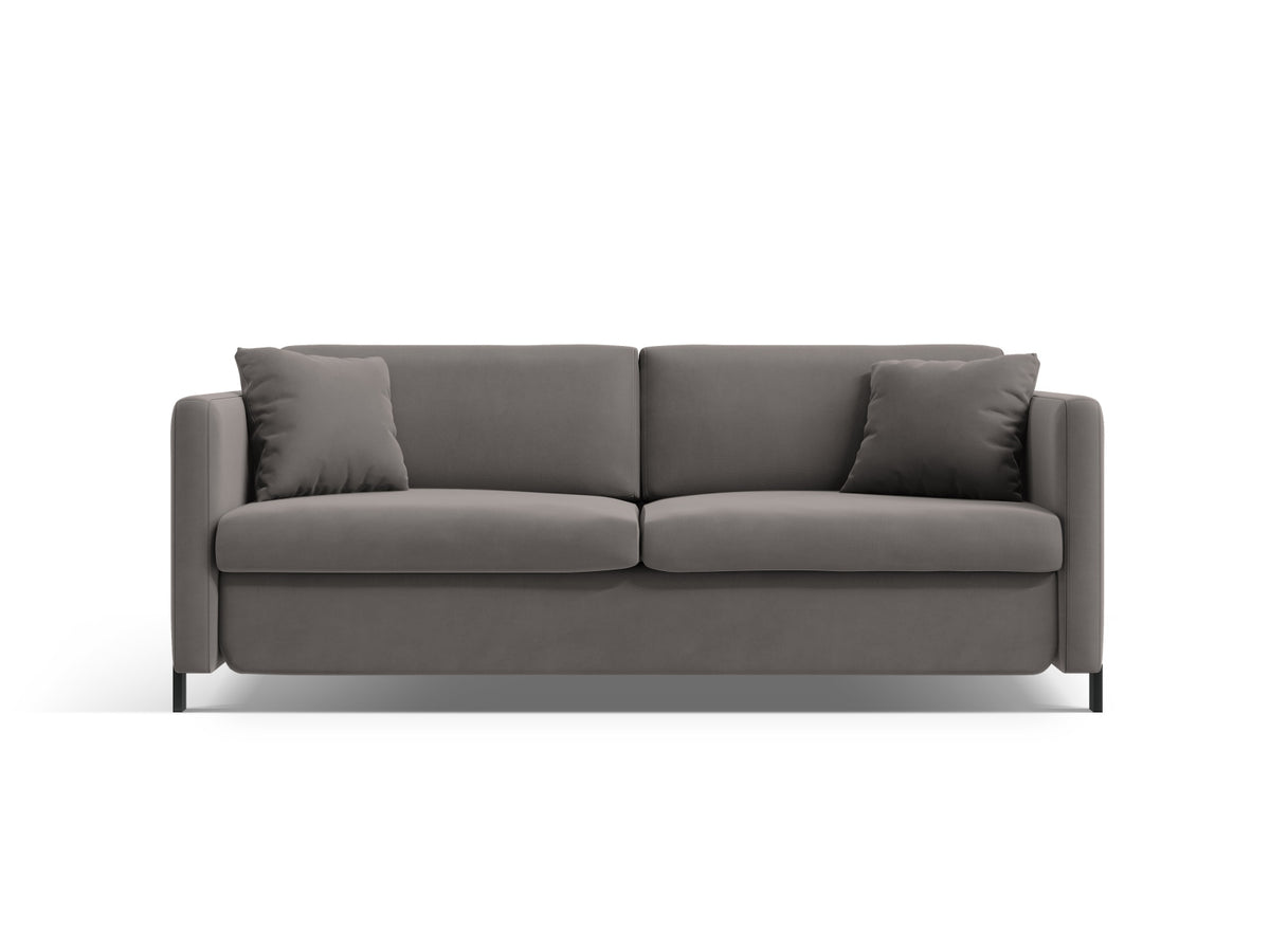 Gloria Velour Sofa mit Schlaffunktion 3 Sitzer in Grey-Salvador präsentiert im Onlineshop von KAQTU Design AG. Bettsofa ist von Micadoni