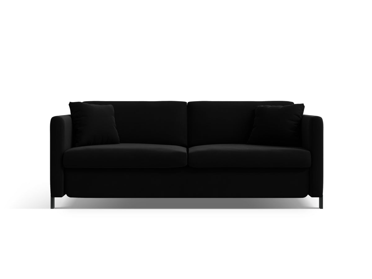 Gloria Velour Sofa mit Schlaffunktion 3 Sitzer in Black-Salvador präsentiert im Onlineshop von KAQTU Design AG. Bettsofa ist von Micadoni