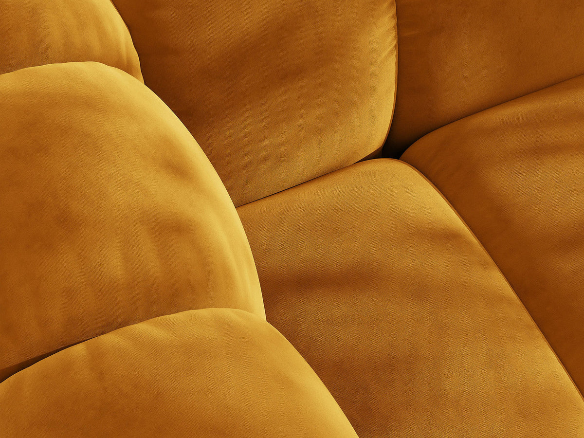 Micadoni Lupine 3er Sofa in leichtem Beige mit Bettfunktion, Stauraum im Bettkasten und schwarzen Kunststoffbeinen, Stoffbezug Eden 2 Pearl