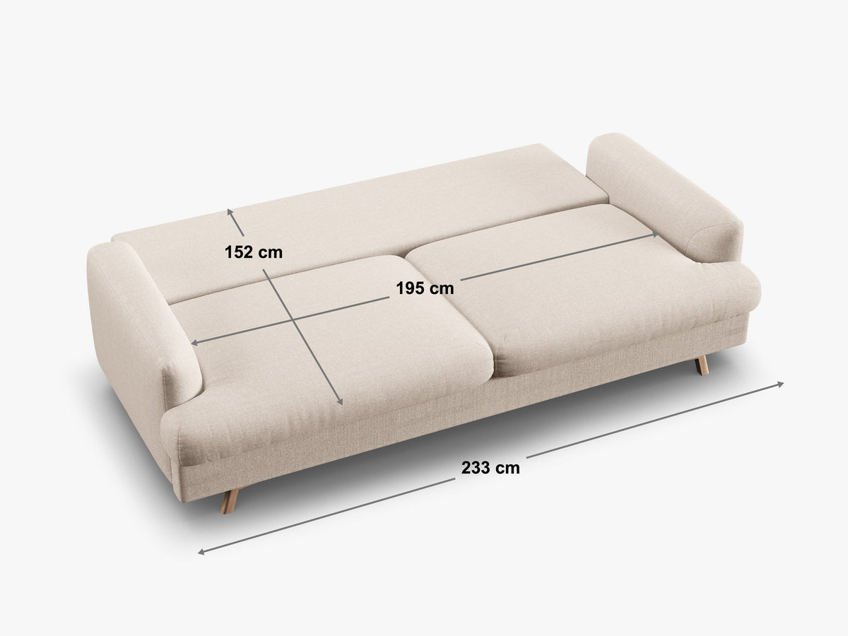 3-Sitzer Sofa Naomi mit Schlaffunktion und Stauraum in Green-Salvador präsentiert im Onlineshop von KAQTU Design AG. Bettsofa ist von Micadoni