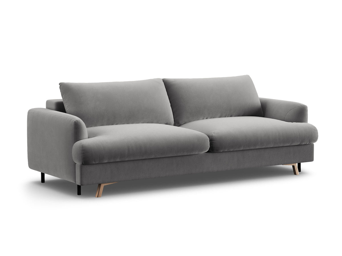 3-Sitzer Sofa Naomi mit Schlaffunktion und Stauraum in Grey-Salvador präsentiert im Onlineshop von KAQTU Design AG. Bettsofa ist von Micadoni
