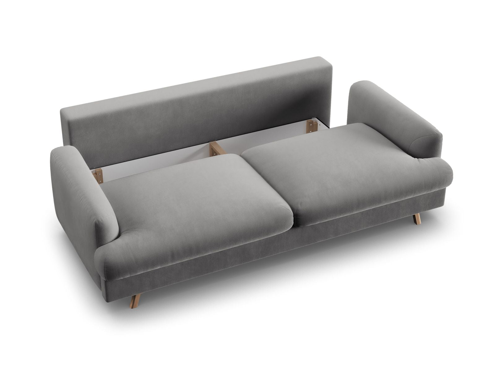 Stylisches 3-Sitzer Sofa Naomi von Micadoni, ideal für kleine Räume, mit praktischer Schlaffunktion und integriertem Stauraum.