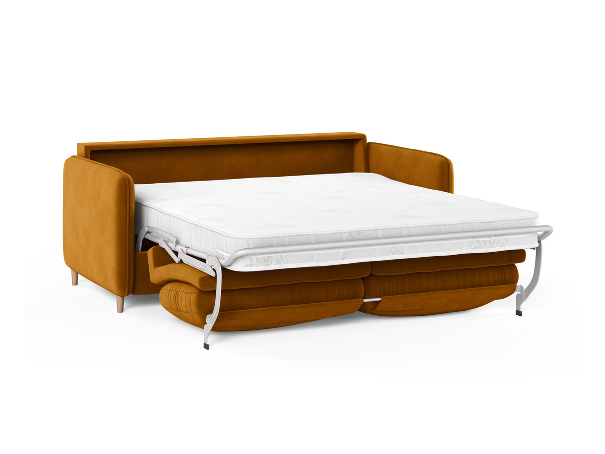 3-Sitzer Sofa mit Schlaffunktion Simo in Yellow-Salvador präsentiert im Onlineshop von KAQTU Design AG. Bettsofa ist von Micadoni
