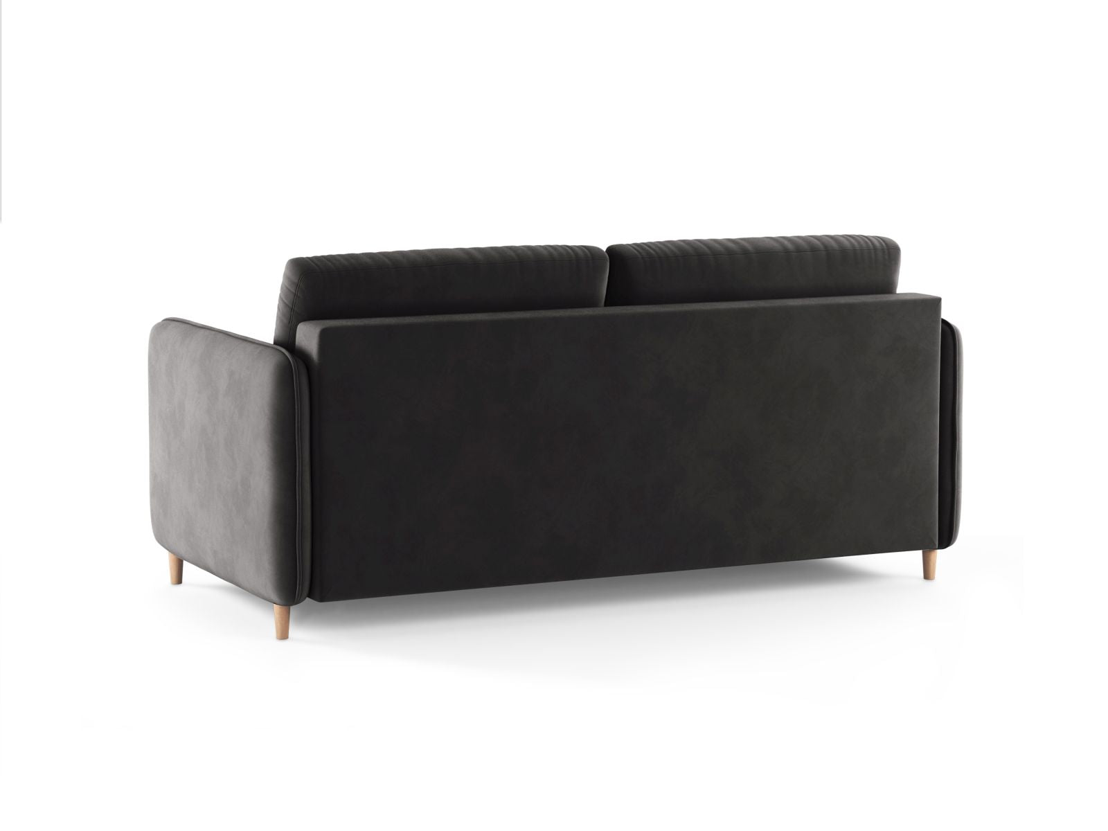 Modernes 3-Sitzer Sofa Simo in zeitlosem Dunkelgrau, perfekt für Wohnräume und als komfortables Bettsofa für Gäste.