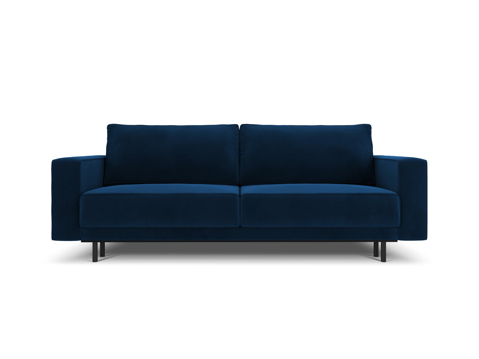 Caro Velour Sofa mit Schlaffunktion und Stauraum 3 Sitzer in Royal Blue-Bluvel präsentiert im Onlineshop von KAQTU Design AG. Bettsofa ist von Micadoni
