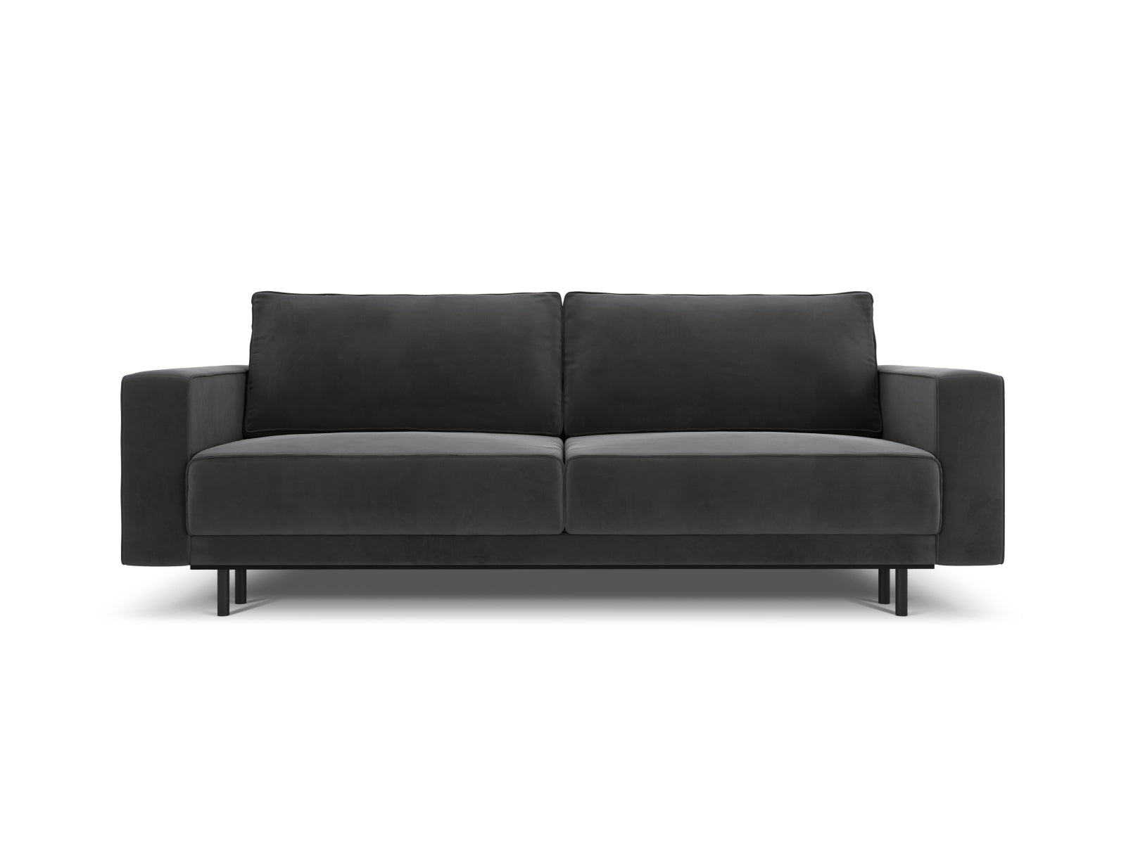 Caro Velour Sofa mit Schlaffunktion und Stauraum 3 Sitzer in Grey präsentiert im Onlineshop von KAQTU Design AG. Bettsofa ist von Micadoni