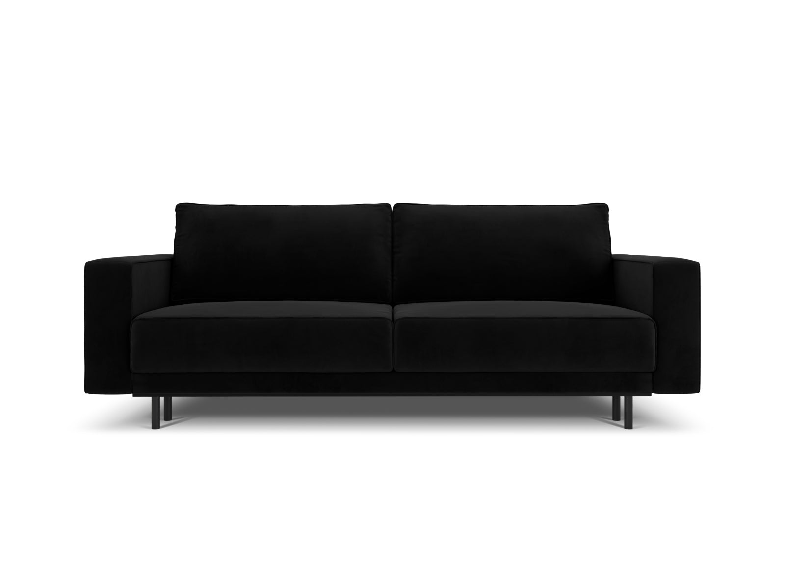 Caro Velour Sofa mit Schlaffunktion und Stauraum 3 Sitzer in Black präsentiert im Onlineshop von KAQTU Design AG. Bettsofa ist von Micadoni