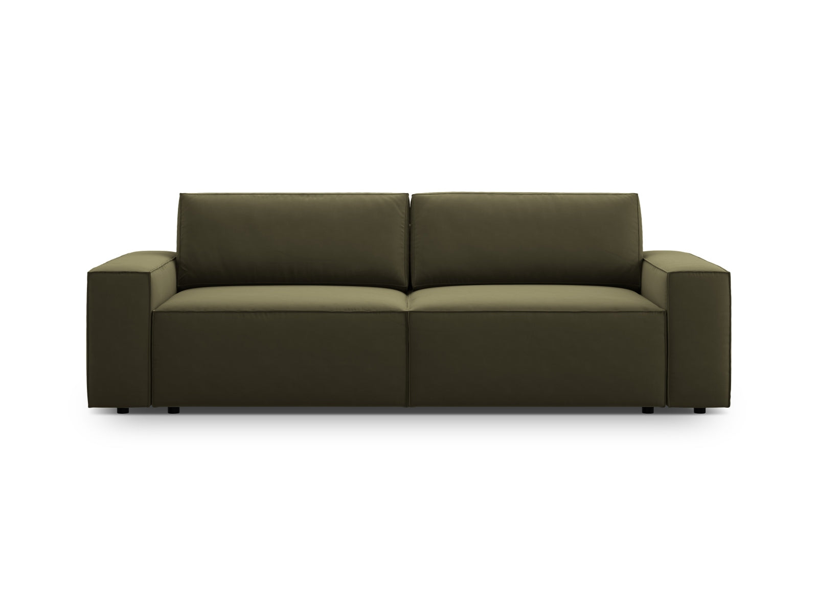 Jodie Velour Sofa mit Schlaffunktion und Stauraumbox 3 Sitzer in Green-Bluvel präsentiert im Onlineshop von KAQTU Design AG. Bettsofa ist von Micadoni