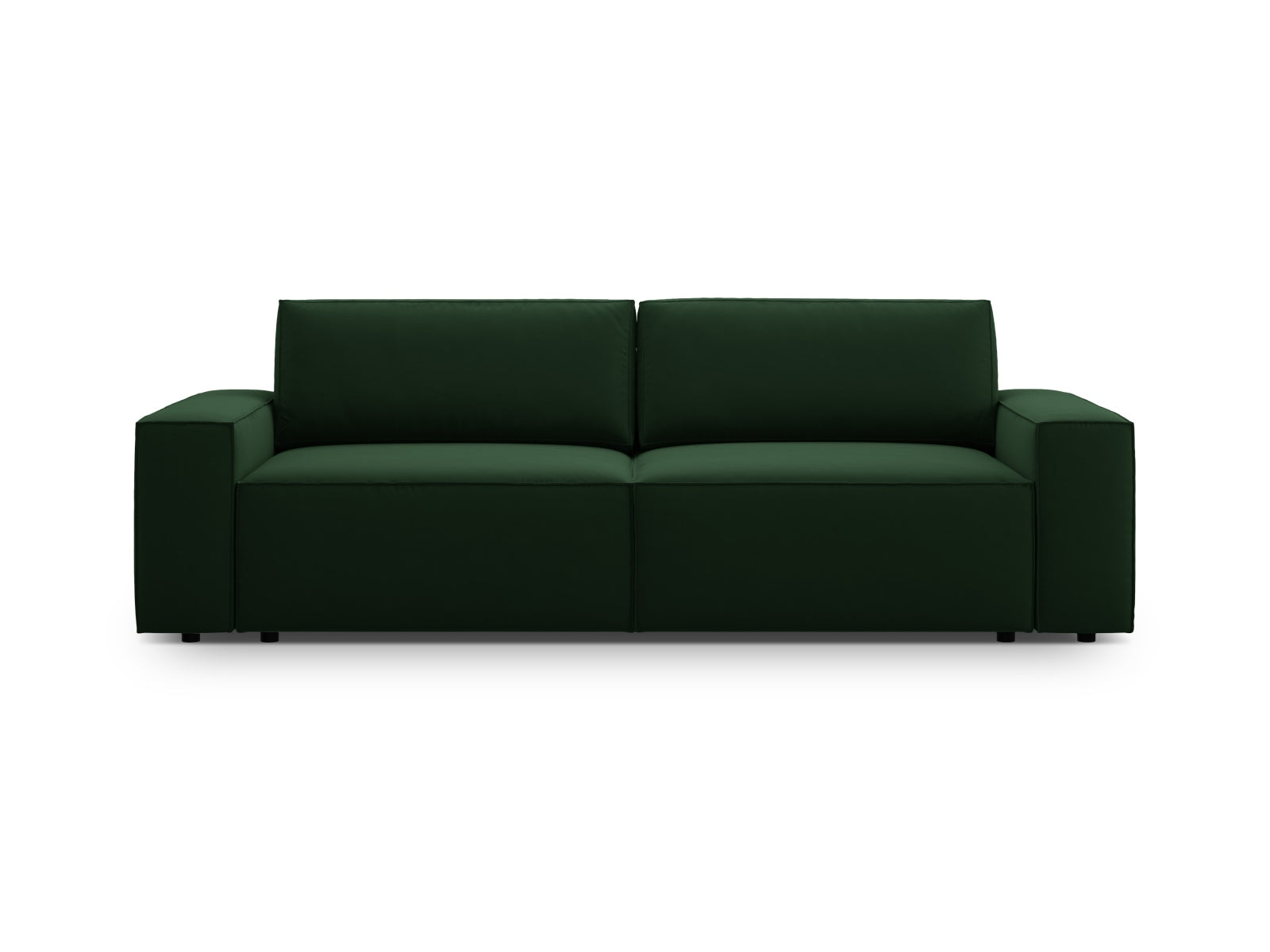Jodie Velour Sofa mit Schlaffunktion und Stauraumbox 3 Sitzer in Bottle Green-Bluvel präsentiert im Onlineshop von KAQTU Design AG. Bettsofa ist von Micadoni