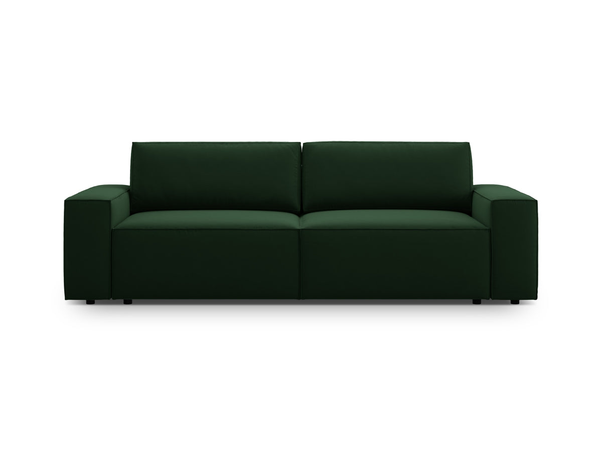 Jodie Velour Sofa mit Schlaffunktion und Stauraumbox 3 Sitzer in Bottle Green-Bluvel präsentiert im Onlineshop von KAQTU Design AG. Bettsofa ist von Micadoni