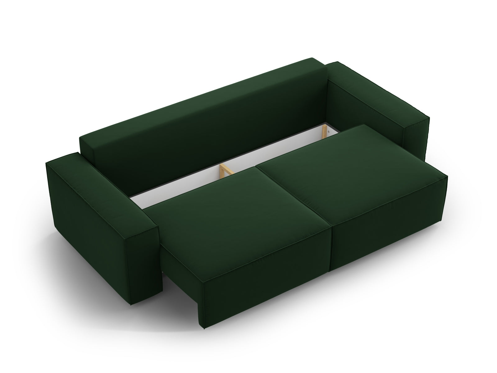 Stylisches Jodie Velour Sofa in Flaschengrün, 3-Sitzer mit Schlaffunktion und praktischem Stauraum für zusätzlichen Komfort.