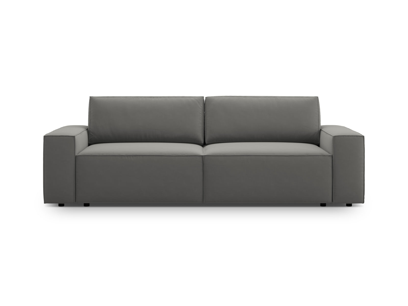 Jodie Velour Sofa mit Schlaffunktion und Stauraumbox 3 Sitzer in Light Grey-Bluvel präsentiert im Onlineshop von KAQTU Design AG. Bettsofa ist von Micadoni