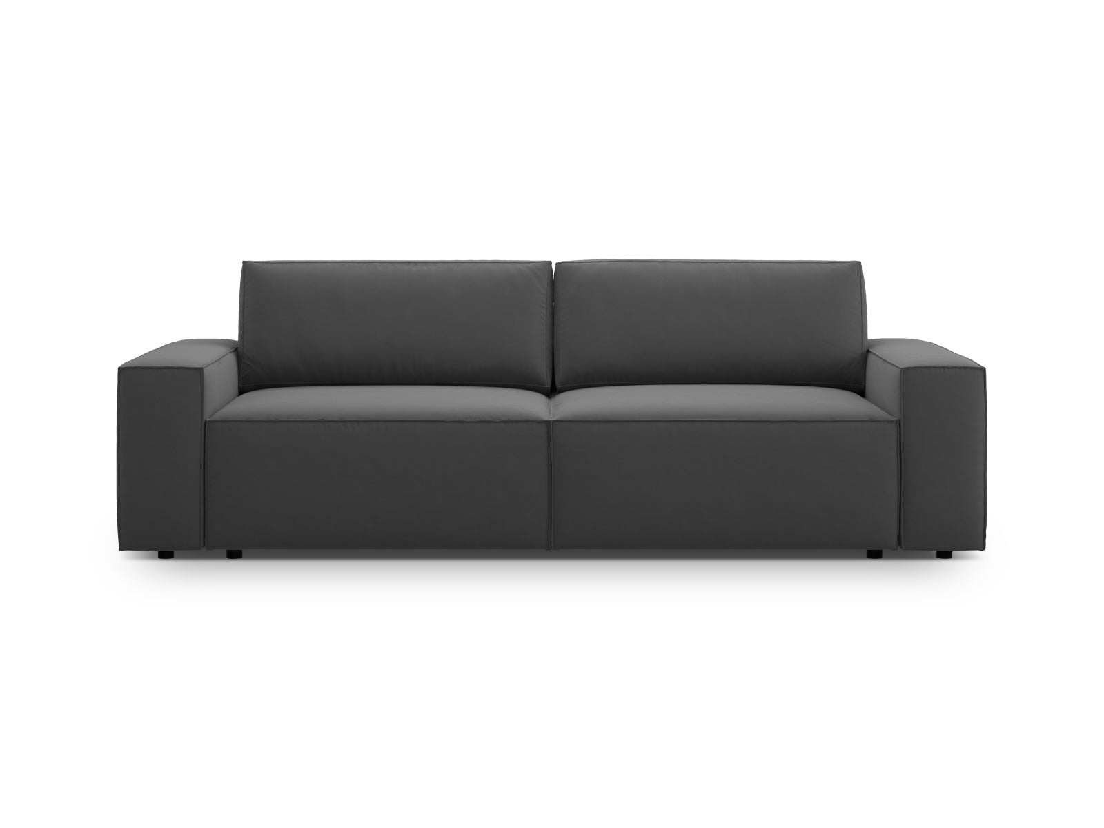 Jodie Velour Sofa mit Schlaffunktion und Stauraumbox 3 Sitzer in Grey-Bluvel präsentiert im Onlineshop von KAQTU Design AG. Bettsofa ist von Micadoni