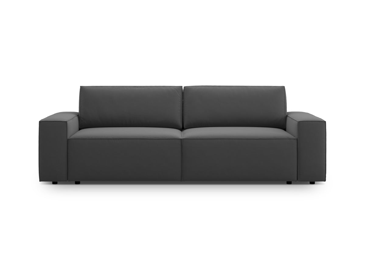 Jodie Velour Sofa mit Schlaffunktion und Stauraumbox 3 Sitzer in Grey-Bluvel präsentiert im Onlineshop von KAQTU Design AG. Bettsofa ist von Micadoni