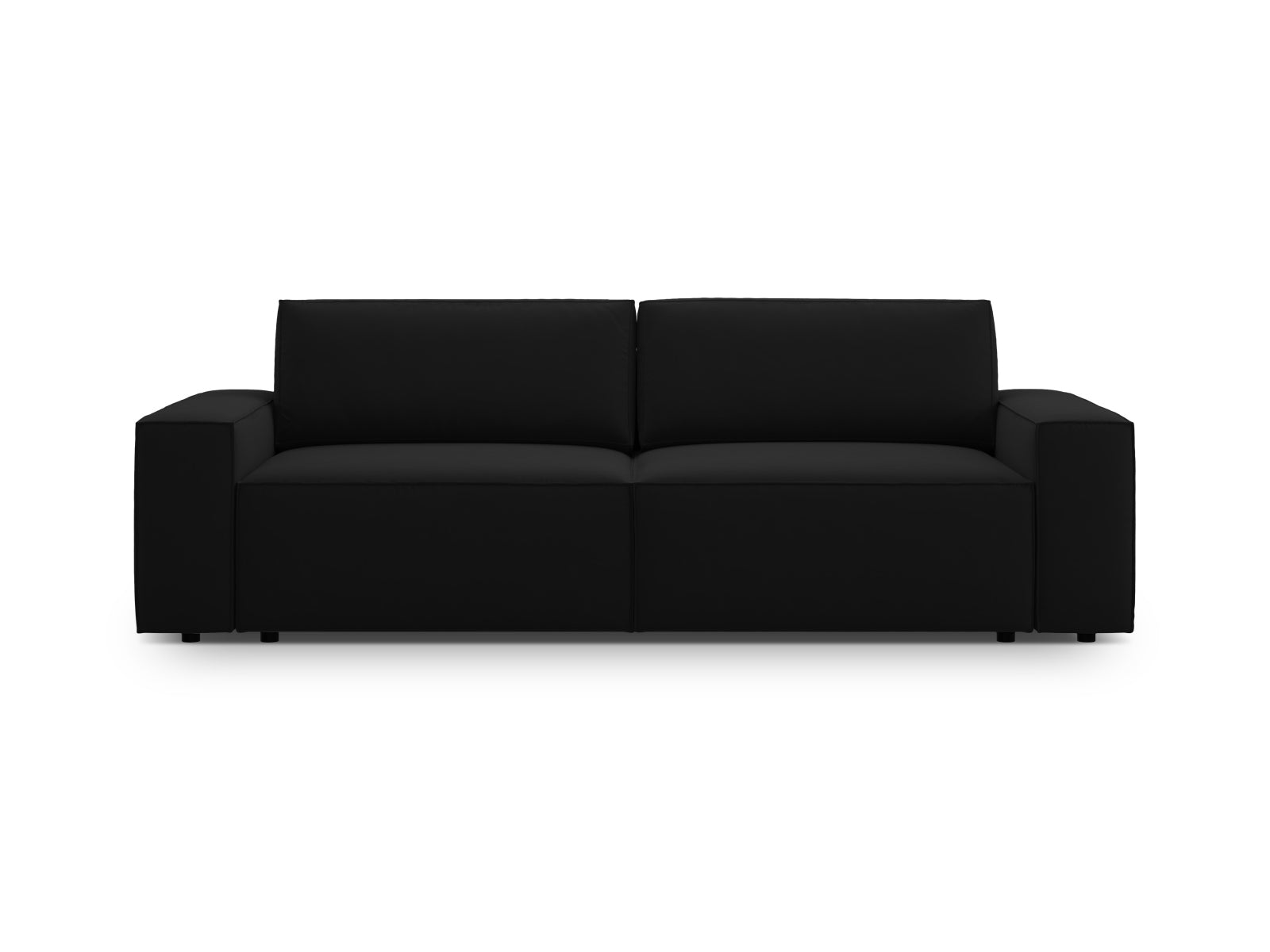 Jodie Velour Sofa mit Schlaffunktion und Stauraumbox 3 Sitzer in Black-Bluvel präsentiert im Onlineshop von KAQTU Design AG. Bettsofa ist von Micadoni