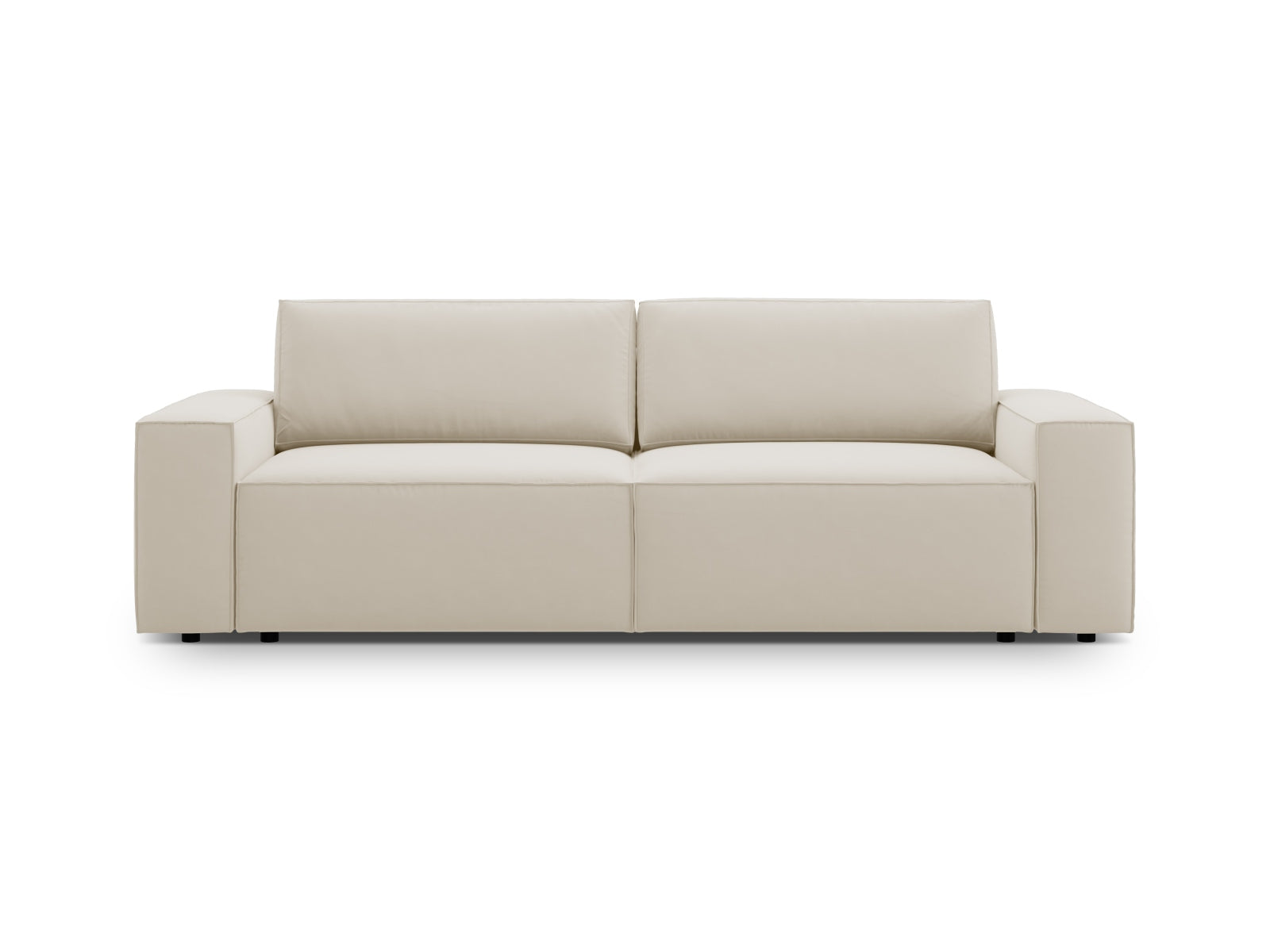 Jodie Velour Sofa mit Schlaffunktion und Stauraumbox 3 Sitzer in Dark Beige präsentiert im Onlineshop von KAQTU Design AG. Bett ist von Micadoni