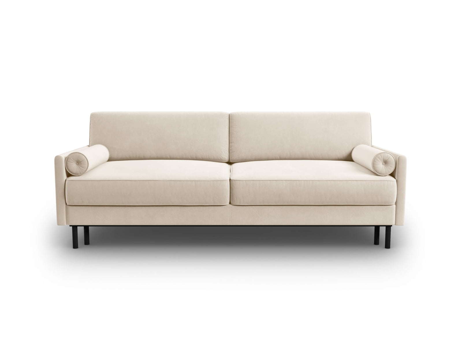 Scott Velour Sofa mit Schlaffunktion und Stauraum 3 Sitzer in Light Beige präsentiert im Onlineshop von KAQTU Design AG. Bettsofa ist von Micadoni