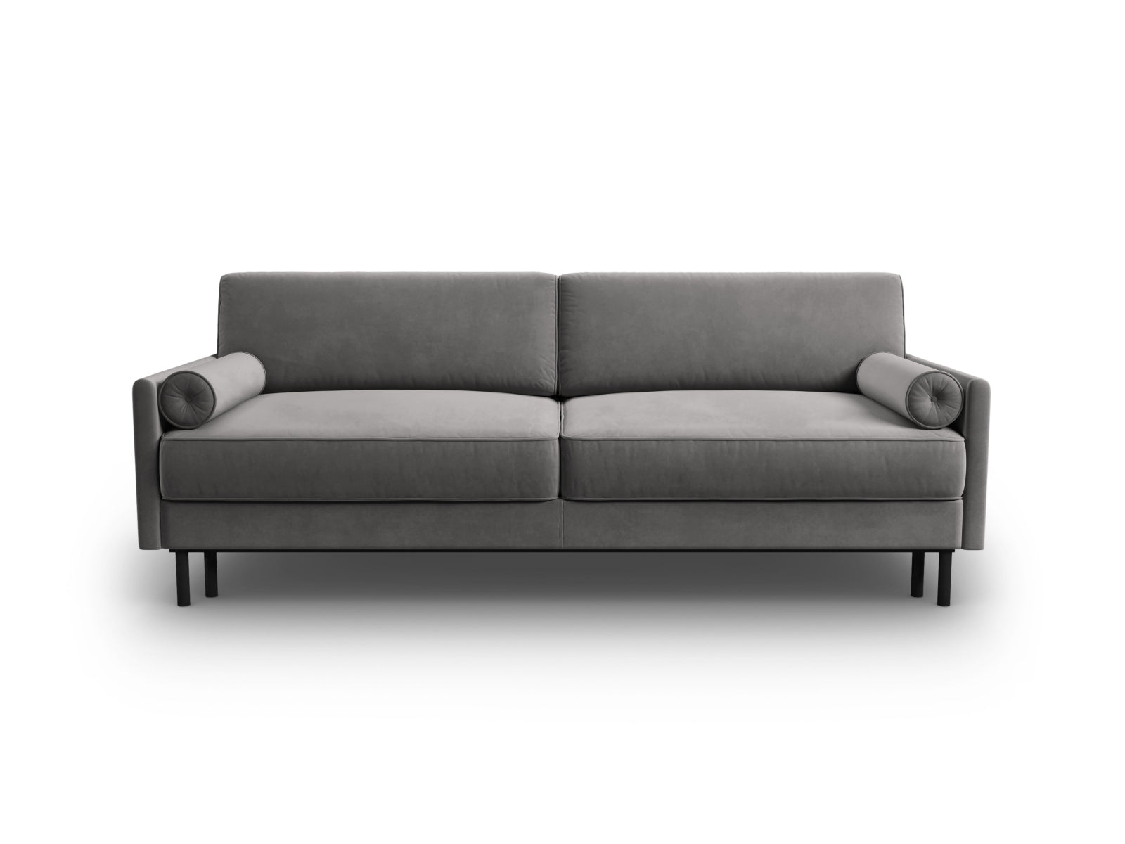 Scott Velour Sofa mit Schlaffunktion und Stauraum 3 Sitzer in Light Grey-Bluvel präsentiert im Onlineshop von KAQTU Design AG. Bettsofa ist von Micadoni