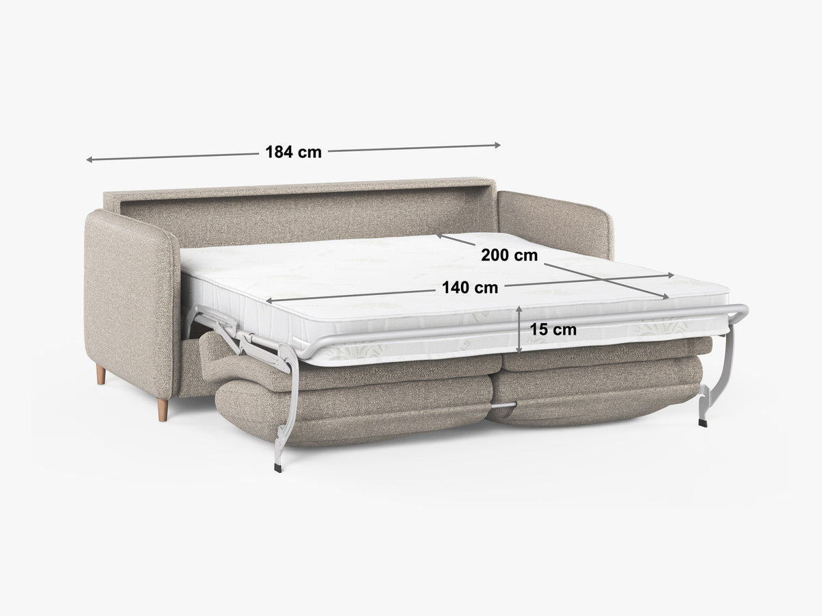 3-Sitzer Sofa mit Schlaffunktion Simo in White-Babel präsentiert im Onlineshop von KAQTU Design AG. Bettsofa ist von Micadoni