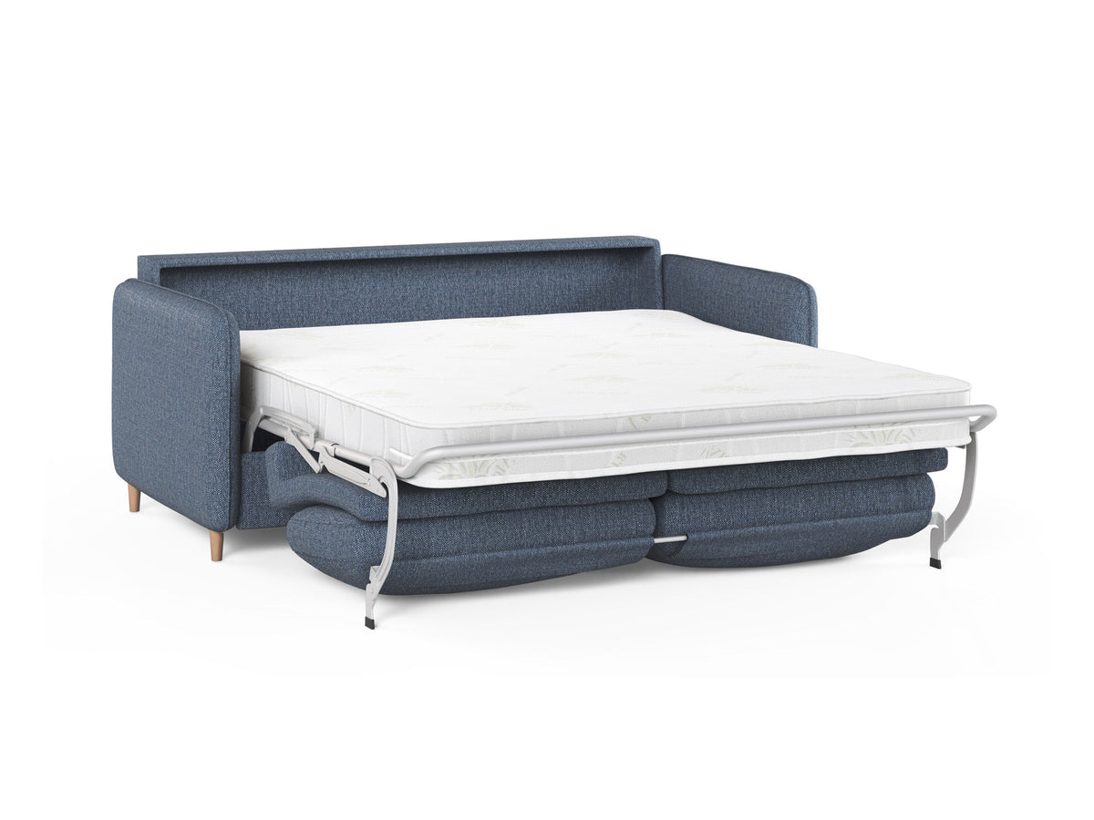 3-Sitzer Sofa mit Schlaffunktion Simo in Dark Blue-Babel präsentiert im Onlineshop von KAQTU Design AG. Bettsofa ist von Micadoni