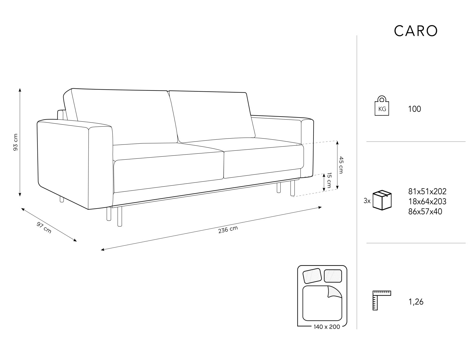 Modernes Caro Sofa in ansprechendem Grün, 3-Sitzer mit cleverer Schlaffunktion und integriertem Stauraum für zusätzlichen Komfort.