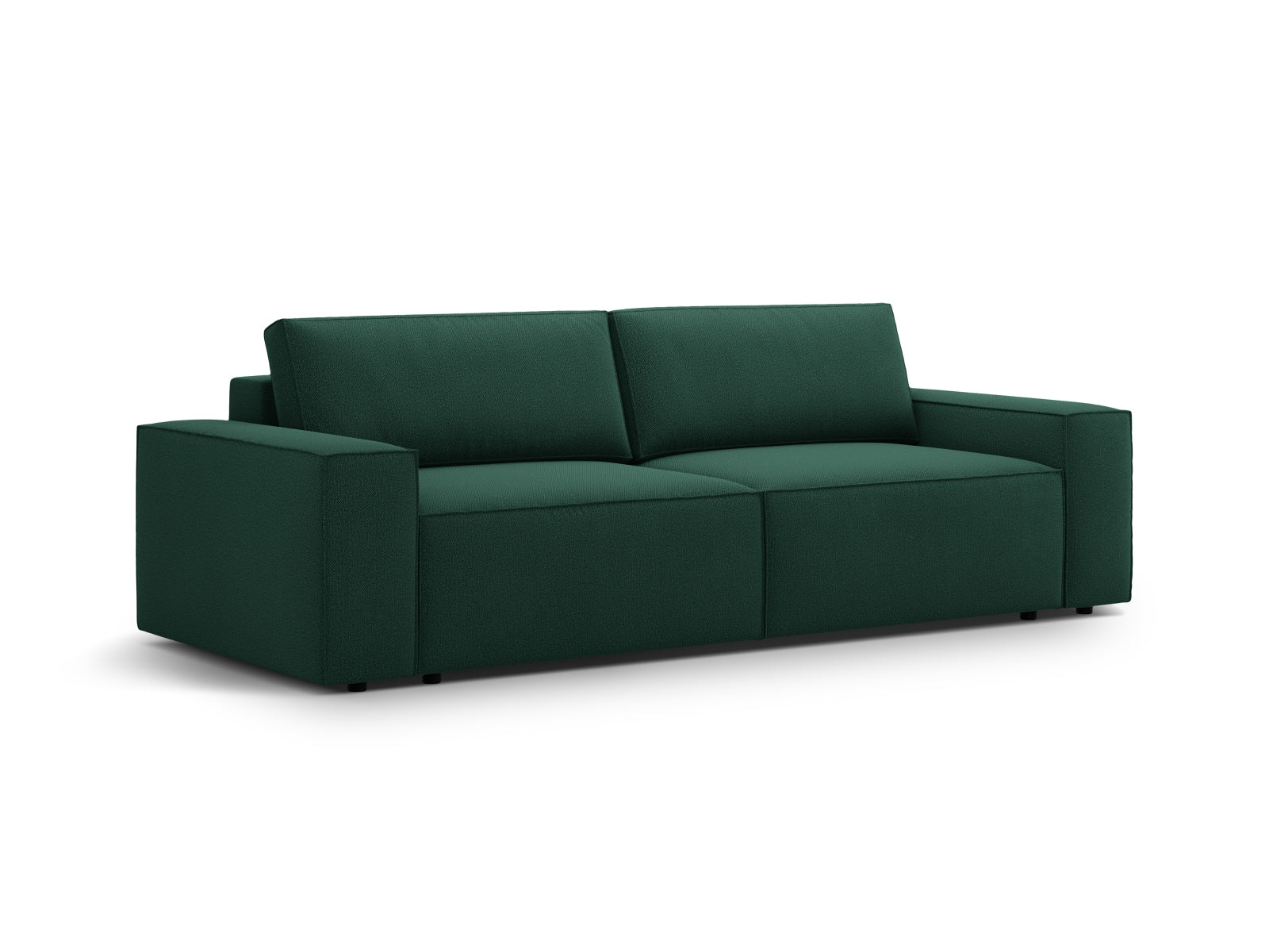 Modernes 3-Sitzer Sofa in sanftem Grün, vielseitig einsetzbar mit Schlaffunktion und praktischer Stauraumbox für zusätzlichen Komfort.