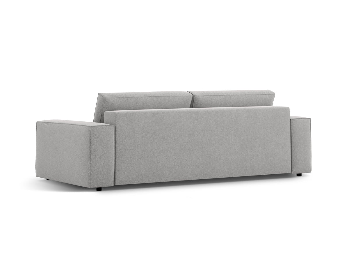 Jodie Sofa mit Schlaffunktion und Stauraumbox 3 Sitzer in Light Grey-Megan präsentiert im Onlineshop von KAQTU Design AG. Bettsofa ist von Micadoni
