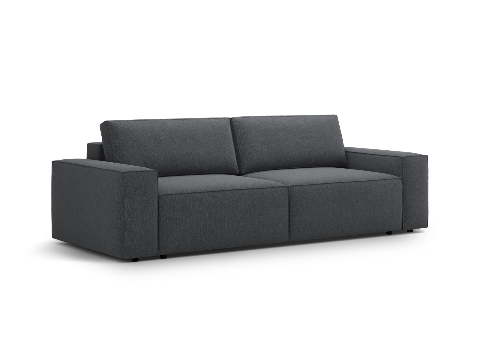 Stylisches 3-Sitzer Sofa Jodie in Dunkelgrau, multifunktional mit Schlaffunktion und praktischem Stauraum für Ihr Zuhause.