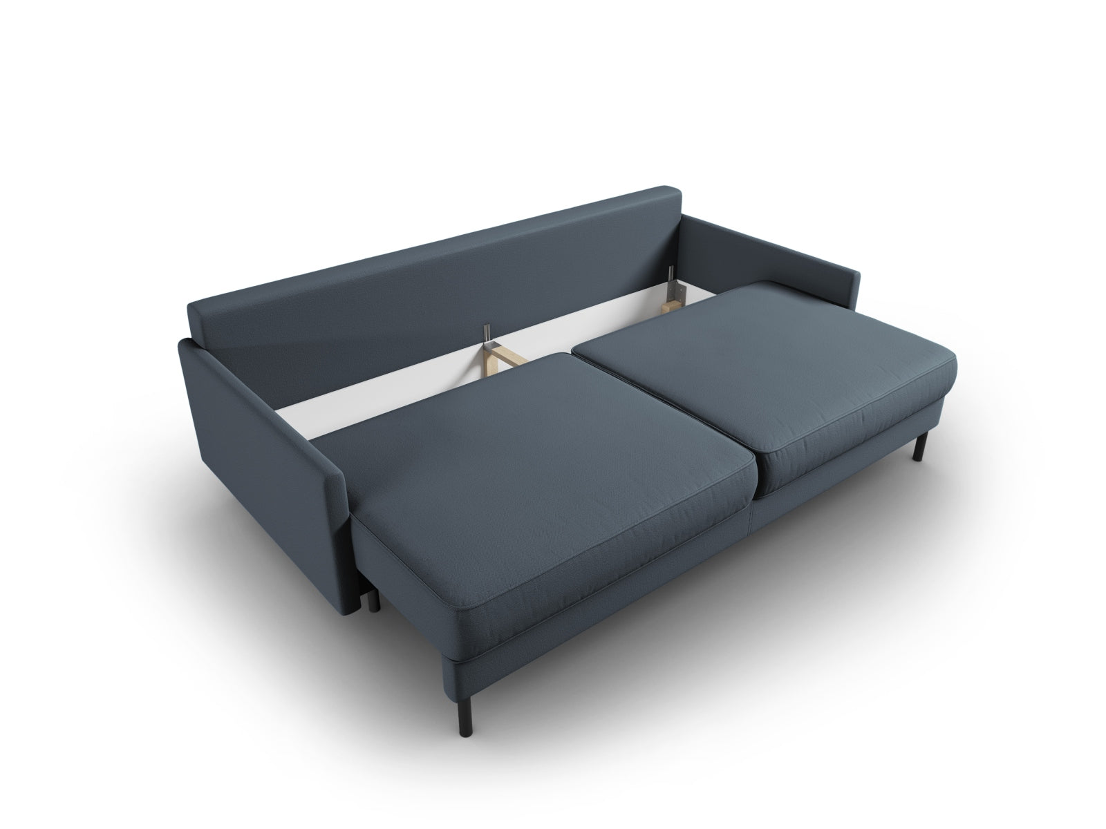 Modernes 3-Sitzer Sofa von Micadoni in ansprechendem Blau, vielseitig als Schlafsofa nutzbar und mit integriertem Stauraum für zusätzlichen Komfort.