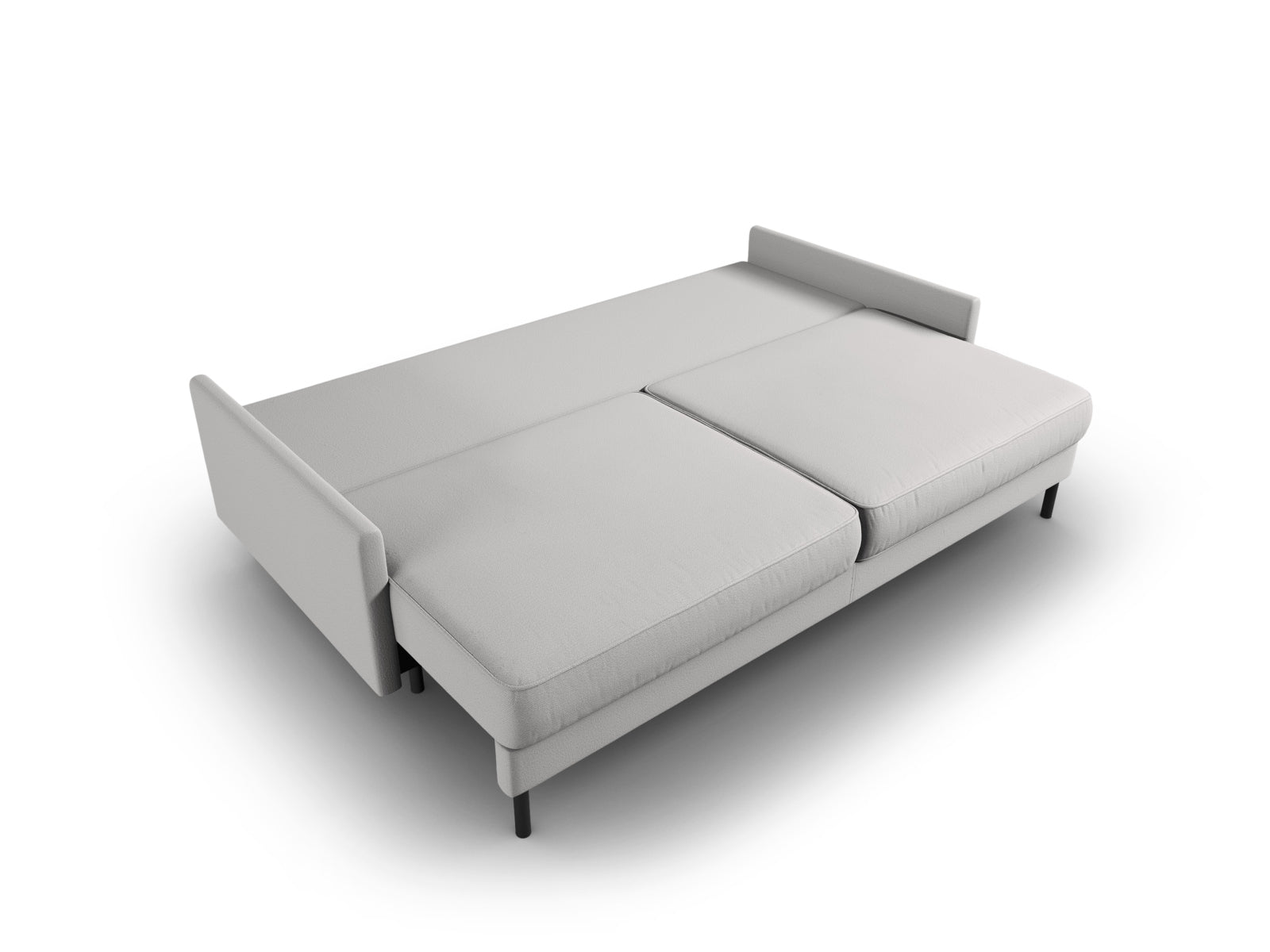 Stylisches 3-Sitzer Sofa Scott von Micadoni in elegantem Hellgrau, ideal für Gästeübernachtungen und mit praktischem Stauraum.